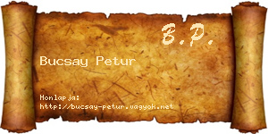 Bucsay Petur névjegykártya